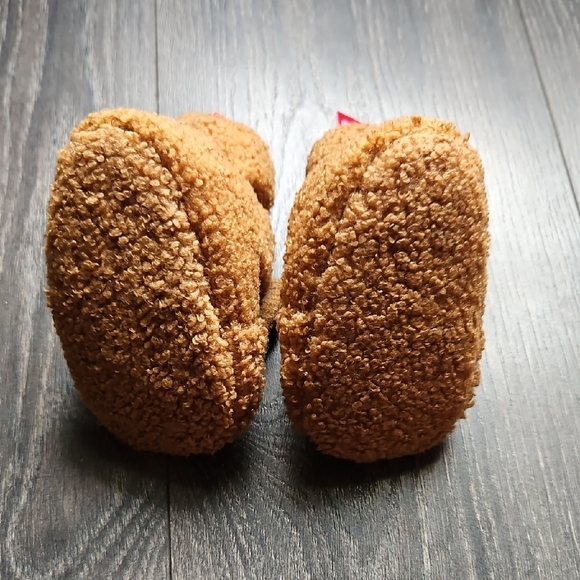 Cozy Brown Baby Booties with Bow - Picture 6 of 7